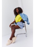 Blue ruffled mini skirt with floral ruffles 3861 - Online store - Boutique